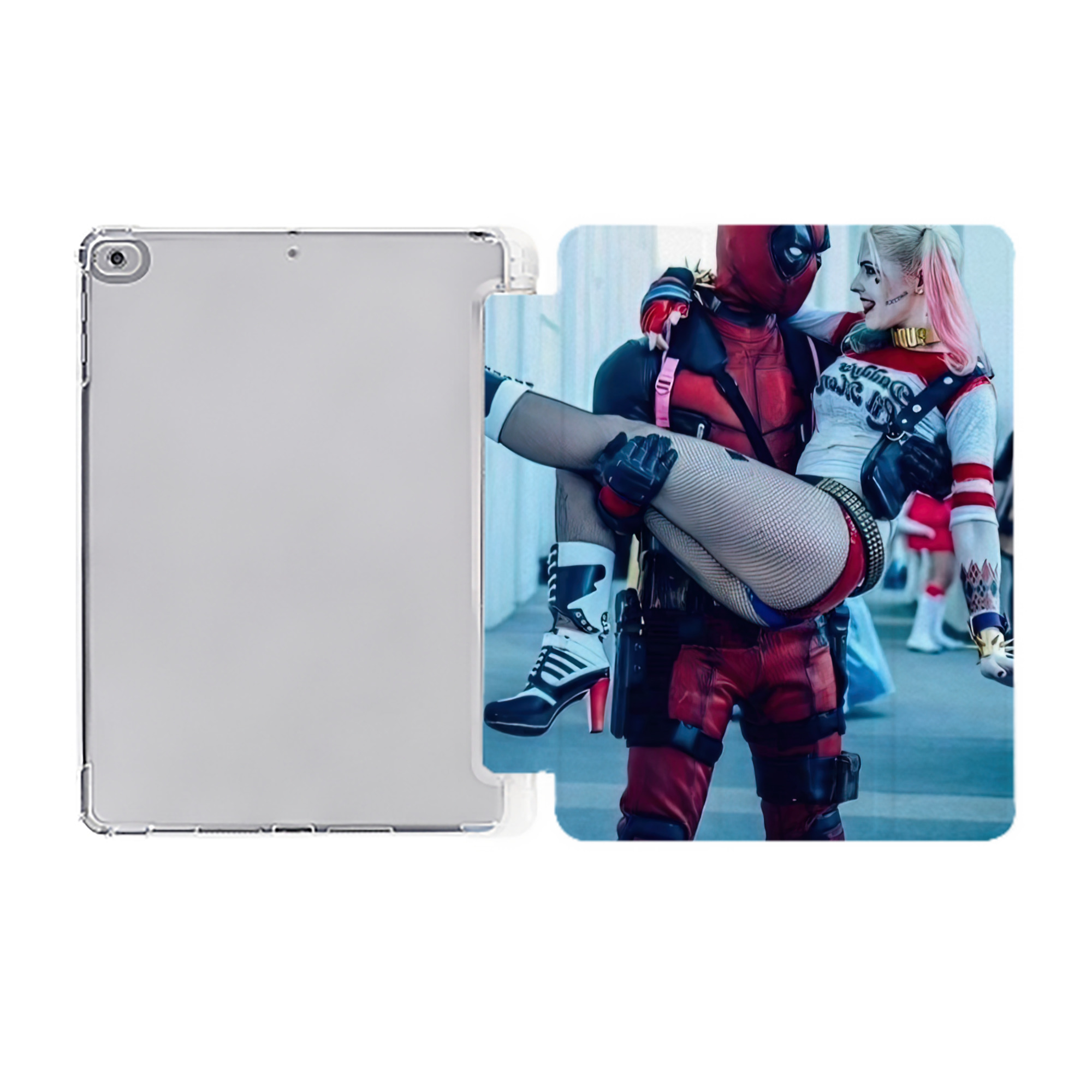 （画像用） Deadpool デッドプール IPad ケース ペン収納付き 三つ折りスタンド PUレザー×シリコン 対応機種9.5/10.5/10.9インチ
